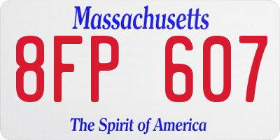MA license plate 8FP607