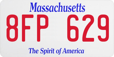MA license plate 8FP629