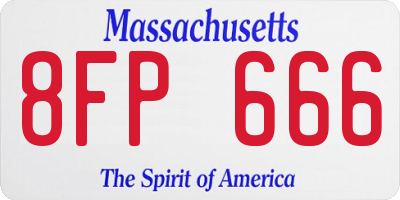 MA license plate 8FP666