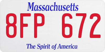 MA license plate 8FP672