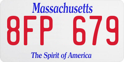 MA license plate 8FP679