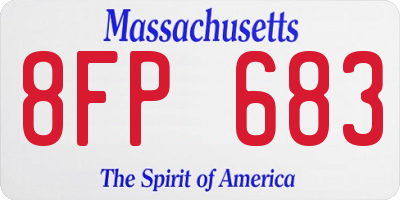 MA license plate 8FP683