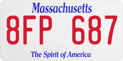 MA license plate 8FP687