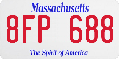MA license plate 8FP688