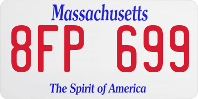 MA license plate 8FP699