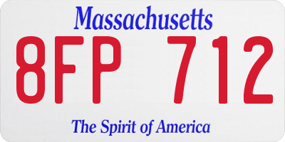 MA license plate 8FP712