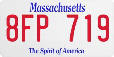 MA license plate 8FP719