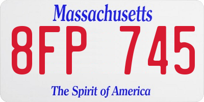MA license plate 8FP745