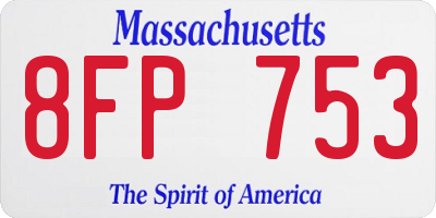 MA license plate 8FP753