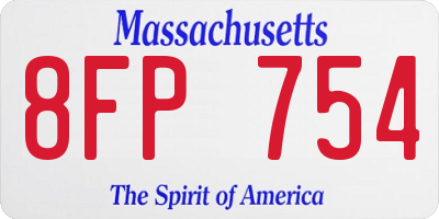 MA license plate 8FP754