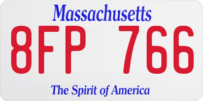 MA license plate 8FP766