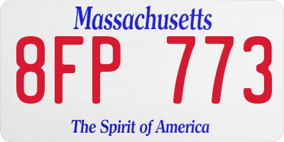 MA license plate 8FP773