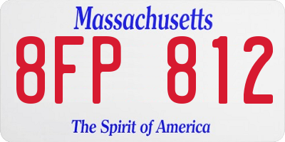 MA license plate 8FP812