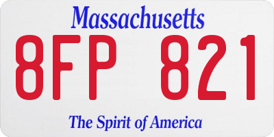 MA license plate 8FP821
