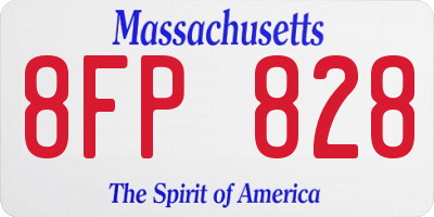 MA license plate 8FP828