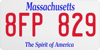 MA license plate 8FP829