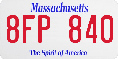 MA license plate 8FP840