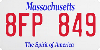 MA license plate 8FP849