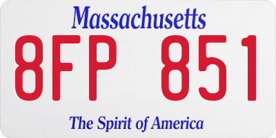 MA license plate 8FP851