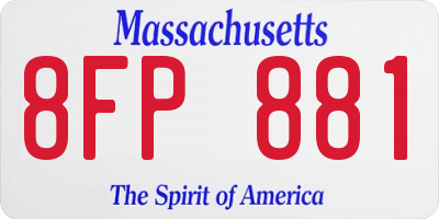 MA license plate 8FP881