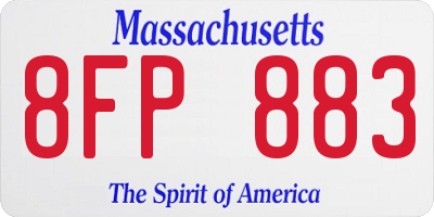 MA license plate 8FP883
