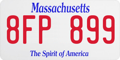 MA license plate 8FP899