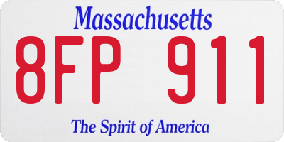 MA license plate 8FP911