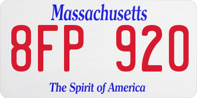 MA license plate 8FP920
