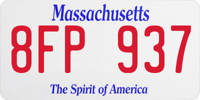 MA license plate 8FP937