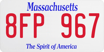 MA license plate 8FP967
