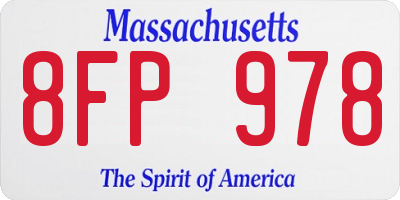 MA license plate 8FP978