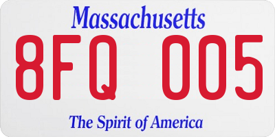 MA license plate 8FQ005
