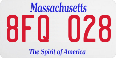 MA license plate 8FQ028