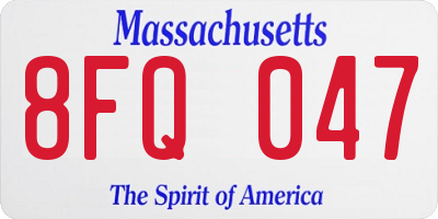 MA license plate 8FQ047