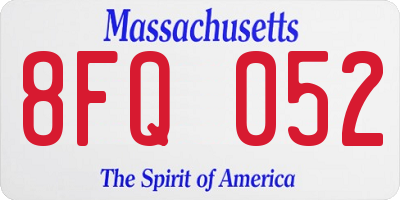 MA license plate 8FQ052