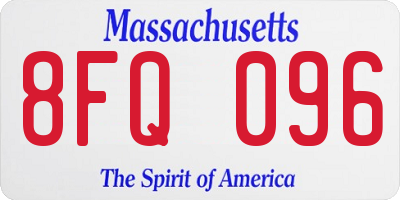 MA license plate 8FQ096