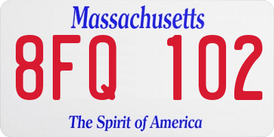 MA license plate 8FQ102