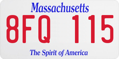 MA license plate 8FQ115