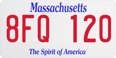 MA license plate 8FQ120