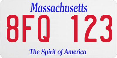 MA license plate 8FQ123