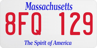 MA license plate 8FQ129