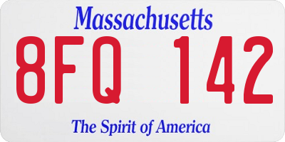 MA license plate 8FQ142