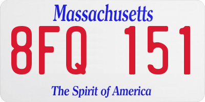 MA license plate 8FQ151