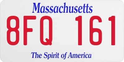 MA license plate 8FQ161