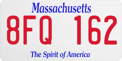 MA license plate 8FQ162