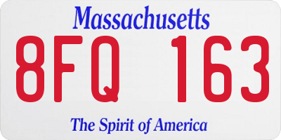 MA license plate 8FQ163