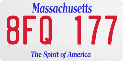 MA license plate 8FQ177
