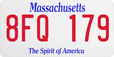 MA license plate 8FQ179