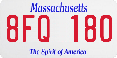 MA license plate 8FQ180