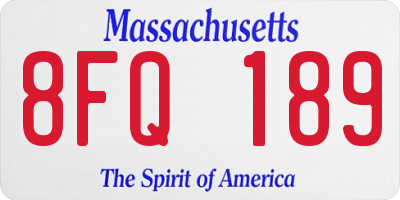MA license plate 8FQ189